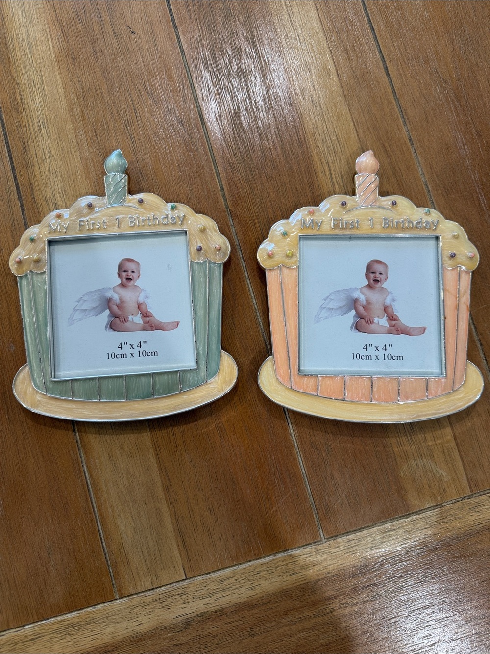 Twins My First 1st Birthday Cupcake Photo Frames